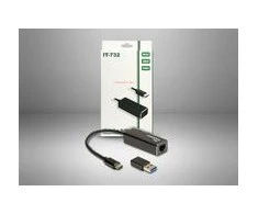 Inter-Tech Inter-Tech LAN adapteris Argus IT-732 USB-C Gigabit Ethernet tinklo plokštė