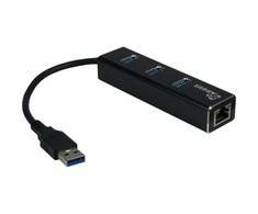 Inter tech HUB USB Argus Argus 1x RJ-45 + 3x USB-A 3.0 (88885439)