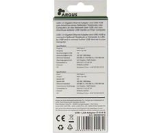 Inter tech HUB USB Argus Argus 1x RJ-45 + 3x USB-A 3.0 (88885472)