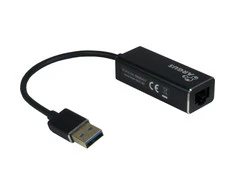 Adapteris USB3.0 > RJ45 Gigabit Lan 1000 MBit/s Inter-Tech Juodas