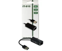 Adapteris USB3.0 > RJ45 Gigabit Lan 1000 MBit/s Inter-Tech Juodas