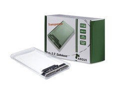 Inter tech HDD dėklas Argus GD-25000, USB 3.0, skaidrus