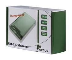 Inter tech HDD dėklas Argus GD-25000, USB 3.0, skaidrus