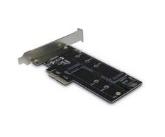 INTER-TECH PCIe adapteris, skirtas M.2 (1x M.2 S-ATA į S-ATA 7pin (maitina PCIe) + 1x M.2 PCIe x4 v3.0)