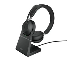 JABRA Evolve2 65 MS Stereo Ausinės on-ear Bluetooth belaidės USB-A noise isolating juodas su charging stand Certified skirta MS Te