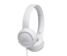 Lengvos ir patogios Ausinės JBL Tune 500 Pure Bass sound su mikrofonu, Baltos