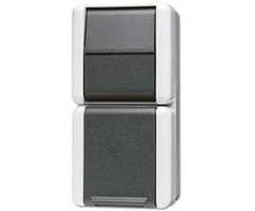 JUNG 871W - Pushbutton switch - Juodas,Baltas - IP44 - 250 V - 10 A - 75 mm