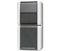 JUNG 871W - Pushbutton switch - Juodas,Baltas - IP44 - 250 V - 10 A - 75 mm