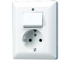 JUNG AS 5576 U WW - CEE 7/3 - Baltas - Duroplast - 250 V - 80.5 mm - 105 mm