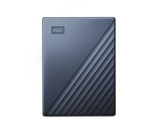 Kietasis diskas Western Digital „My Passport Ultra 5TB Mėlyna USB-C/USB3.0 HDD 2,5" metalinio apdailos nešiojamas išorinis RTL diskas