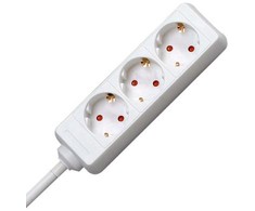 EFB EFB 3-fach Steckdosenleiste be Schalter baltas Zuleitung 1,4m H05VV-F 3G 1,5mm