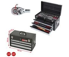 KS Tools 1/4 +1/2 CHROMEplus universalus įrankių rinkinys 99 vnt