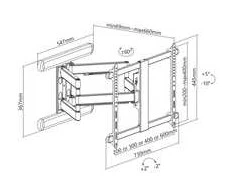Laikiklis InLine ® Premium Aliuminio Wall Mount, for Flat TV (37-80"), max. 70kg, baltas