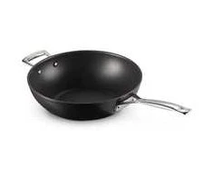Le Creuset Toughened Non-Stick NonStick Stir-Fry StirFry Pan 30cm juodas sidabrinis (51104300010202)