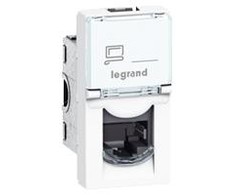 Legrand 076573 MOSAIC Lizdas vienvietis kompiuteris RJ45 kat.6a STP 1M balta 076573