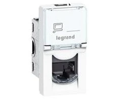 Legrand 076573 MOSAIC Lizdas vienvietis kompiuteris RJ45 kat.6a STP 1M balta 076573