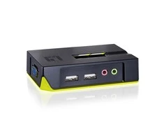 Level One LevelOne KVM jungiklis LevelOne 2x USB KVM-0221 su garsu - KVM-0221