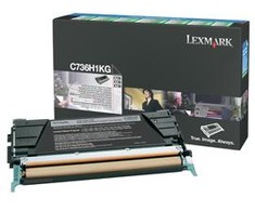 Lexmark C736H1KG Cartridge, Juodas, 12000 pages