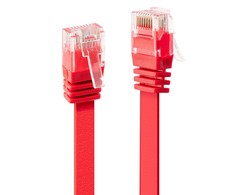 Tinklo Kabelis - LINDY Cat.6 U/UTP Plokščias Tinklo Kabelis, RJ45, M/M, 250MHz, 32AWG, 0.3 m, Raudonas
