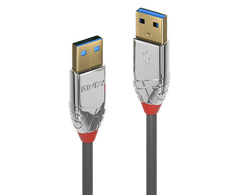 USB Kabelis - LINDY Cromo Line USB 3.2 Type A į A Laidas, M/M, 5Gbps, 0.5 m, Pilkas