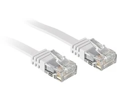 Tinklo Kabelis - LINDY Cat.6 U/UTP Plokščias Tinklo Kabelis, RJ45, M/M, 250MHz, 32AWG, 10 m, Baltas