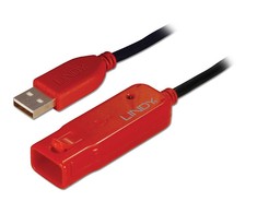 USB Prailginimo Laidas - LINDY USB 2.0 Aktyvus Prailginimo Laidas Pro Extend Type M/F, 12 m, Juodas
