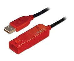 USB Prailginimo Laidas - LINDY USB 2.0 Aktyvus Prailginimo Laidas Pro Extend Type M/F, 12 m, Juodas