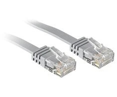 Tinklo Kabelis - LINDY Cat.6 U/UTP Plokščias Tinklo Kabelis, RJ45, M/M, 250MHz, 32AWG, 1 m, Pilkas