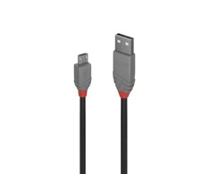 USB Kabelis - LINDY Anthra Line USB 2.0 Type A į Micro-B Laidas M/M, 1 m, Juodas