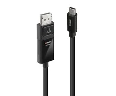 Adapterio Kabelis - LINDY USB Type C į DP 8K60 Adapterio Kabelis, 7680x4320@60Hz, 1 m, Juodas
