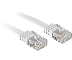 Tinklo Kabelis - LINDY Cat.6 U/UTP Plokščias Tinklo Kabelis, RJ45, M/M, 250MHz, 32AWG, 2 m, Baltas