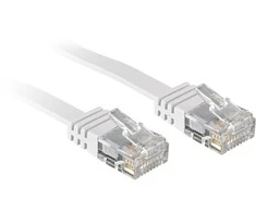 Tinklo Kabelis - LINDY Cat.6 U/UTP Plokščias Tinklo Kabelis, RJ45, M/M, 250MHz, 32AWG, 2 m, Baltas