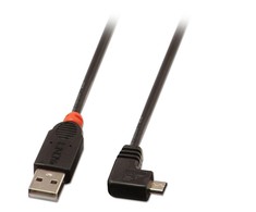 USB Laidas - LINDY Type A į Micro-B, 2 m, Dešinės Pusės Jungtis, USB 2.0