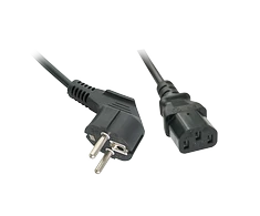 Maitinimo Laidas - LINDY Schuko Kištukas į C13, 2m, 10A/250V, Varis, PVC, Juodas