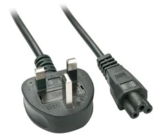 Maitinimo Laidas - LINDY UK 3 Pin Kištukas į C5 Maitinimo Laidas, 250V 2.5A PVC, 2 m, Juodas