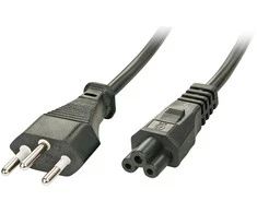 Maitinimo Laidas - LINDY Šveicariškas Kištukas į IEC C5, 250V/2.5A, PVC, 2 m, Juodas
