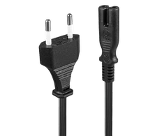 Maitinimo Laidas - LINDY Euro Kištukas į C7, 2 m, 2.5A/250V, PVC, Varis, Juodas