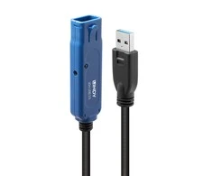 USB Prailginimo Laidas - LINDY USB 3.0 Aktyvus Prailginimo Laidas, M/F, 30 m, Juodas