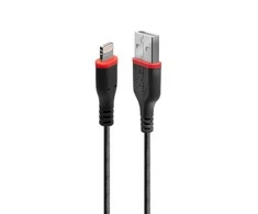 USB Kabelis - LINDY Sustiprintas USB Type A į Lightning Laidas, C89, M/F, 480Mbps, 3 m, Juodas