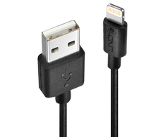 USB Kabelis - LINDY USB Type A į Lightning Laidas, M/M, 480Mbps, 0.5 m, Juodas