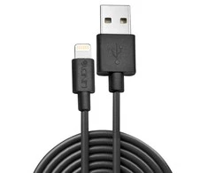 USB Kabelis - LINDY USB Type A į Lightning Laidas, M/M, 480Mbps, 1 m, Juodas