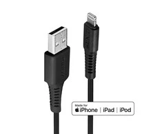 USB Kabelis - LINDY USB Type A į Lightning Laidas, M/M, 480Mbps, 2 m, Juodas