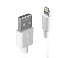 USB Kabelis - LINDY USB Type A į Lightning Laidas, M/M, 480Mbps, 0.5 m, Baltas
