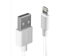 Kabelis - LINDY 2m USB Type A to Lightning Cable, 480Mbps, Baltas