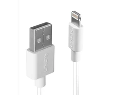 Kabelis - LINDY 2m USB Type A to Lightning Cable, 480Mbps, Baltas