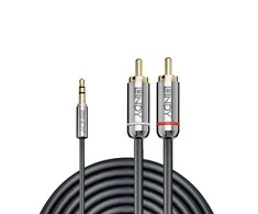 Garso Kabelis - LINDY Cromo Line 3.5mm į Phono Garso Kabelis, M/M, 1 m, Juodas