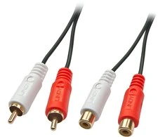 Garso Ilgintuvas - LINDY Premium Garso Ilgintuvas, 2 x Phono Stereo, 2 x RCA, 2 m, Juodas