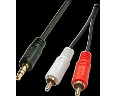 Garso Kabelis - LINDY Premium Garso Kabelis 2 x Phono, 2 x RCA, 3.5 mm Stereo, 1 m, Juodas