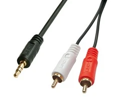 Garso Kabelis - LINDY Premium 3.5 mm Kištukas į 2 x RCA, 3 m, Juodas