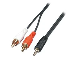 Garso Kabelis - LINDY Premium 3.5 mm Kištukas į 2 x RCA, 3 m, Juodas